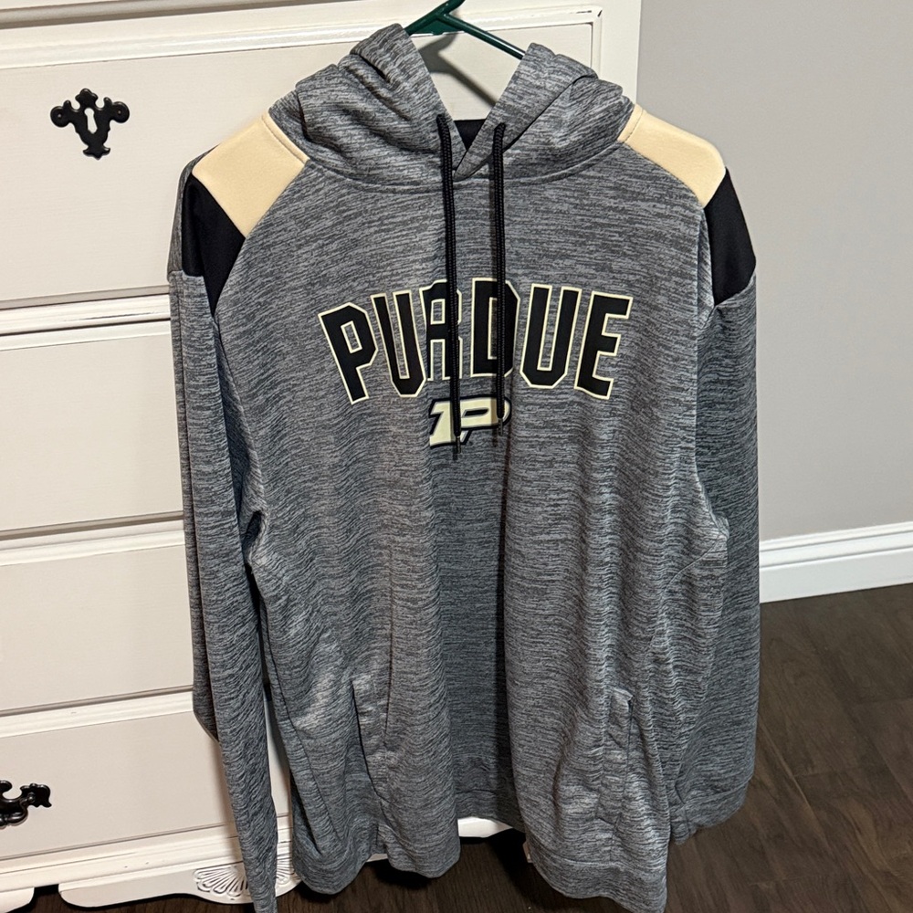 Colosseum Purdue Men's Gray and Cream Hoodie